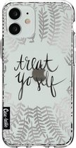 Casetastic Apple iPhone 12 Mini Hoesje - Softcover Hoesje met Design - Treat Yoself Silver Print