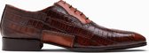 Paulo Bellini Lace Up Shoe Etna Croco Beleza Cognac