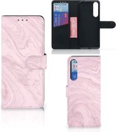 Sony Xperia 1 II Bookcase Marble Pink - Origineel Cadeau Vriendin