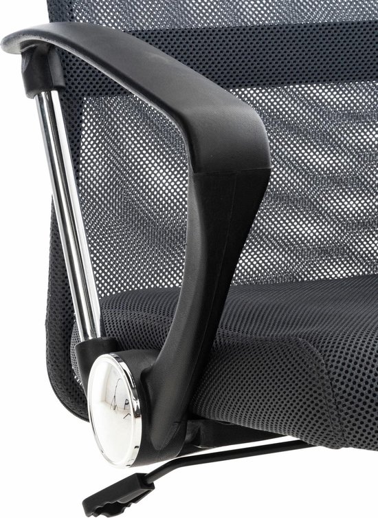 CLP Washington Bureaustoel | Kunstleer en netbekleding | Kantoorstoel met Zithoogte: 47 -55 cm grijs