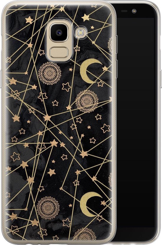 Coque Samsung J6 2018 - Étoiles, soleil, lune | Coque Samsung Galaxy J6  2018 | Étui en... | bol.com