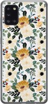 Samsung Galaxy A31 hoesje siliconen - Lovely flowers - Soft Case Telefoonhoesje - Bloemen - Geel