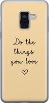 Samsung Galaxy A8 2018 hoesje siliconen - Do the things you love - Soft Case Telefoonhoesje - Tekst - Geel