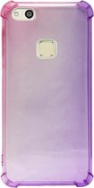 ADEL Siliconen Back Cover Softcase Hoesje Geschikt voor Huawei P10 Lite - Kleurovergang Roze Paars