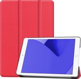 Hoes Geschikt voor iPad 10.2 2020 Hoes Luxe Hoesje Book Case - Hoesje Geschikt voor iPad 8 Hoes Cover - Rood