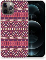 Telefoonhoesje iPhone 12 Pro Max Leuk TPU Backcase Aztec Purple