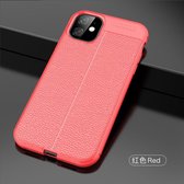 Xssive Soft Case - Leder Look TPU - Back Cover voor Apple iPhone 12 Pro Max - Rood