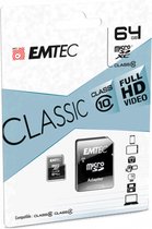 MicroSDXC 64GB EMTEC +Adapter CL10 CLASSIC