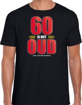 60 is niet oud cadeau t-shirt - zwart - voor heren - 60e verjaardag kado shirt / outfit M
