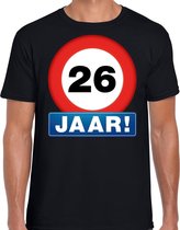 Stopbord 26 jaar verjaardag t-shirt - zwart - heren - 26e verjaardag - Happy Birthday shirts / kleding S