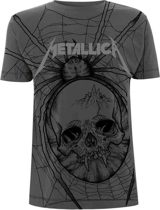 T-Shirt Metallica Spider Dead Homme - 100% Coton, Manches Courtes, Noir