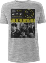 Nirvana Heren Tshirt -XL- Bleach Cassettes Grijs