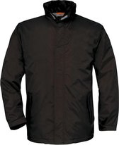 B&C Heren Ocean Shore Waterproof Hooded Fleece Lined Jacket (Zwart)