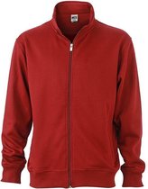 James and Nicholson Unisex Workwear Sweat Jacket (Rode Wijn)