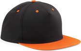 Beechfield Unisex 5 Paneel Contrast Snapback Cap (Zwart / Oranje)