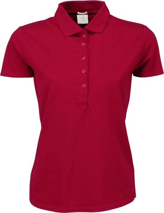 Tee Jays Dames/dames Luxe Stretch Poloshirt met korte mouwen (Diep rood)