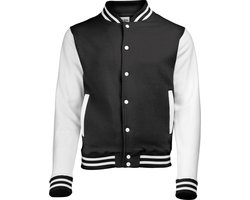 AWDis College jacket, Jet Black/White, Maat 3XL