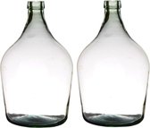 2x stuks transparante luxe stijlvolle flessen vaas/vazen van glas 39 x 25 cm - Bloemen/takken vaas voor binnen gebruik