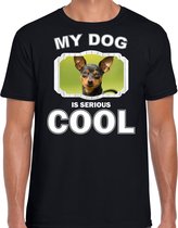 Dwergpinscher honden t-shirt my dog is serious cool zwart - heren - Dwergpinschers liefhebber cadeau shirt M