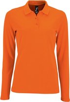 SOLS Dames/dames Perfecte Lange Mouw Pique Polo Shirt (Oranje)