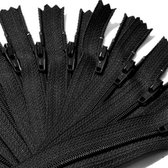 YKK niet deelbare kunststof rits - lengte: 15 cm - kleur: zwart - per stuks