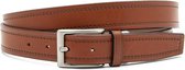 Nette cognac riem 3 cm breed - Cognac - Casual - Echt Leer - Taille: 110cm - Totale lengte riem: 125cm