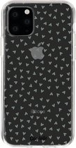 Casetastic Apple iPhone 11 Pro Hoesje - Softcover Hoesje met Design - Green Hearts Transparant Print