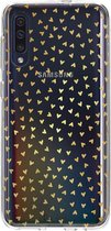 Casetastic Samsung Galaxy A50 (2019) Hoesje - Softcover Hoesje met Design - Golden Hearts Transparant Print