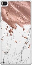 Casimoda® telefoonhoesje - Geschikt voor Huawei P8 - Marble Splash - Zwart TPU hoesje - Backcover - Multi - Marmer