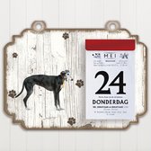 Scheurkalender 2023 Hond: windhond zwart