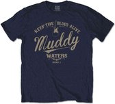 Muddy Waters Heren Tshirt -S- Keep The Blues Alive Blauw