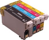 Print-Equipment Inkt cartridges / Alternatief voordeel pakket Epson 35XL T3591, T3592, T3593, T3594 zwart, rood, geel, blauw | WorkForce Pro WF-4720/ WF