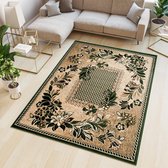 Tapiso Atlas PP Vloerkleed Woonkamer Slaapkamer Donker Beige Bloemen Modern Design Interieur Woonsfeer Duurzaam Hoogwaardig Tapijt Maat - 180 x 250 cm