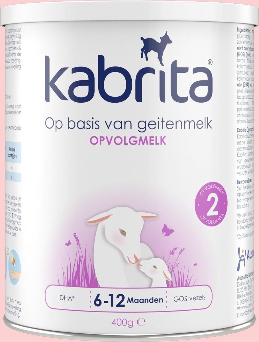 Kabrita 2 Opvolgmelk 400g - Babyvoeding geschikt voor 6-12 maanden - Opvolgmelk op basis van Nederlandse geitenmelk - 400g Kabrita 2 Opvolgmelk 400g - Babyvoeding geschikt voor 6-12 maanden - Opvolgmelk op basis van Nederlandse geitenmelk - 400g
