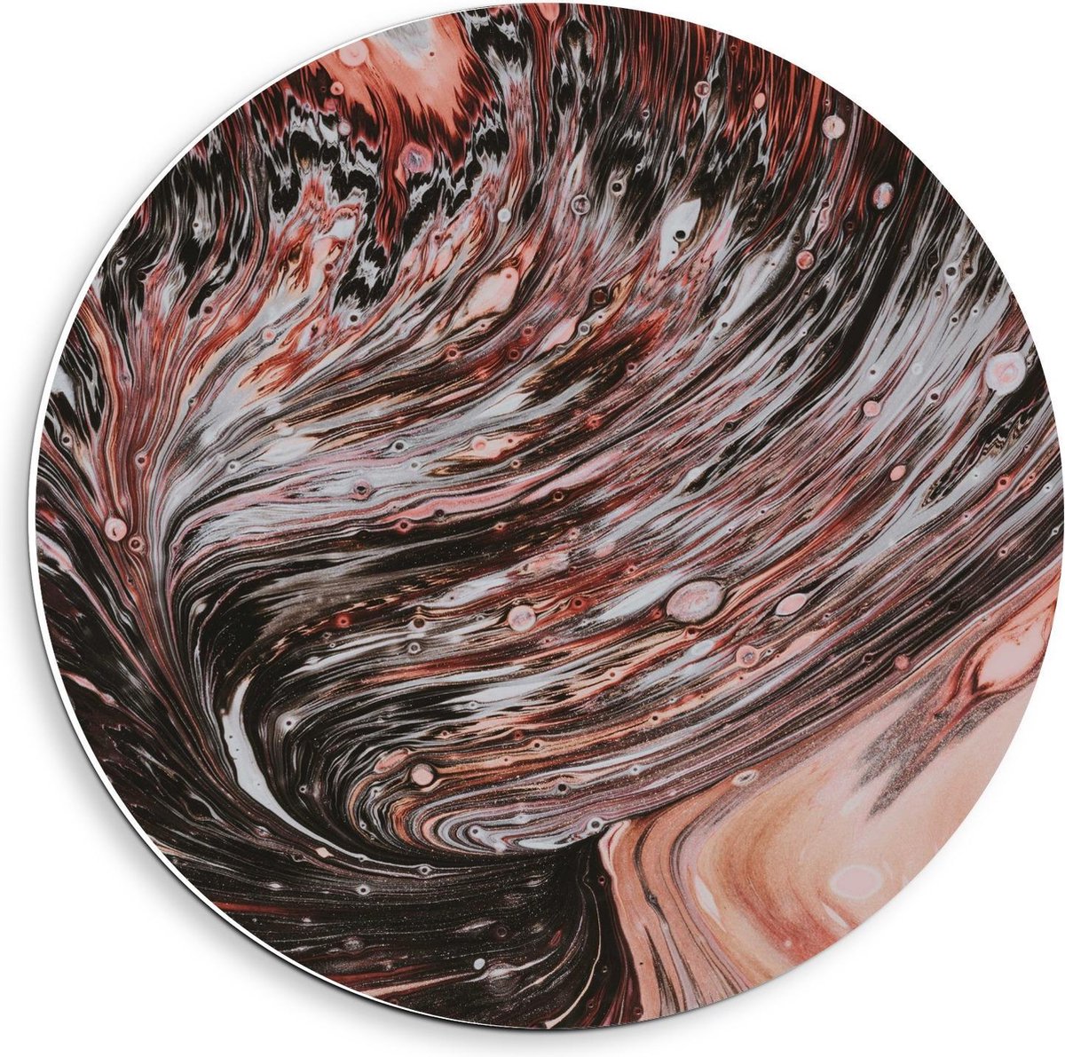 Forex Wandcirkel - Bruin/Roze Verf - 40x40cm Foto op Wandcirkel (met ophangsysteem)