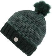 Frosty IV met Fleece gevoerde, gebreide muts met pompom van Regatta voor Dames, Muts, Donker Dennengroen