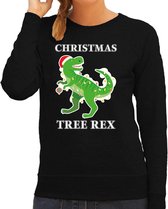 Christmas tree rex Kerstsweater / foute Kersttrui zwart voor dames - Kerstkleding / Christmas outfit XS