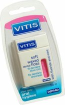 4x Vitis Soft Waxed Dental Floss Roze 50 mtr.