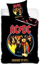 ACDC Dekbedovertrek Highway to Hell - Eenpersoons - 140  x 200 cm - Katoen