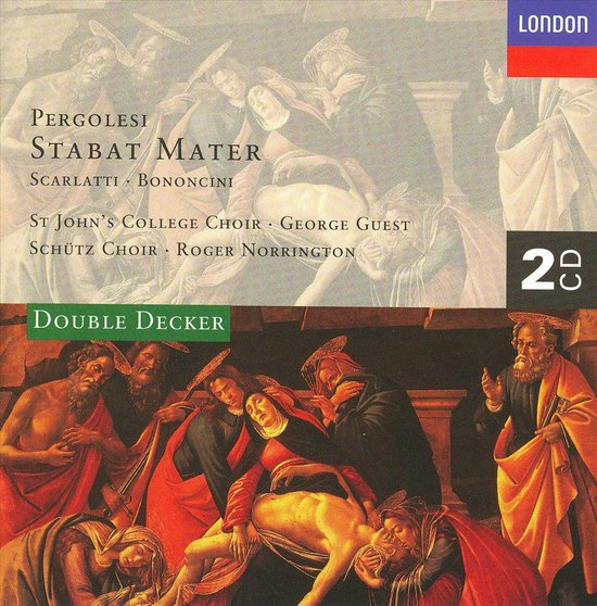 Pergolesi, Scarlatti, Bononcini: Stabat Mater. Dubbeldekker CD-hoes met schilderij en tekst.