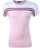 Carisma - Heren T-Shirt - Ronde Hals - Slim Fit - Wit - Roze