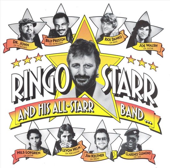 Ringo Starr en zijn All-Starr Band: portretten van Ringo Starr, Dr. John, Billy Preston, Rick Danko, Joe Walsh, Nils Lofgren, Levon Helm, Jim Keltner en Clarence Clemons.