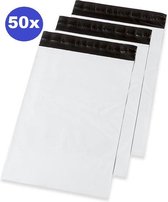 50 x Verzendzakken plastic - kleding - webshop 355 x 450 x 50 mm (70% gerycicleerde film)