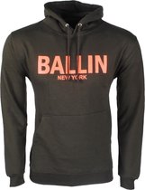 Ballin - Heren Hoodie - Sweat - Army / oranje