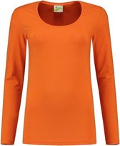Bodyfit chemise femme manches longues XL orange