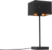 QAZQA vt - Moderne Tafellamp met kap - 1 lichts - H 44 cm - Zwart -  Woonkamer | Slaapkamer | Keuken