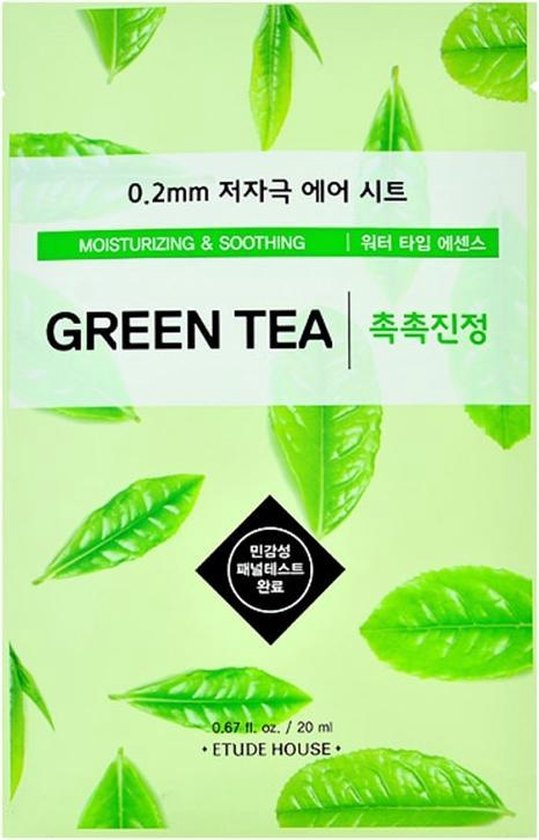 Etude House 0.2mm Therapy Air Mask Green Tea 30 g (Set van 10 stuks