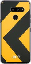 LG G8 ThinQ Hoesje Transparant TPU Case - Safety Stripes #ffffff