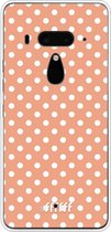 HTC U12+ Hoesje Transparant TPU Case - Peachy Dots #ffffff