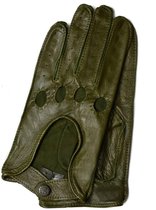 Leren autohandschoenen dames model Mackay Color: Olive, Size: 7
